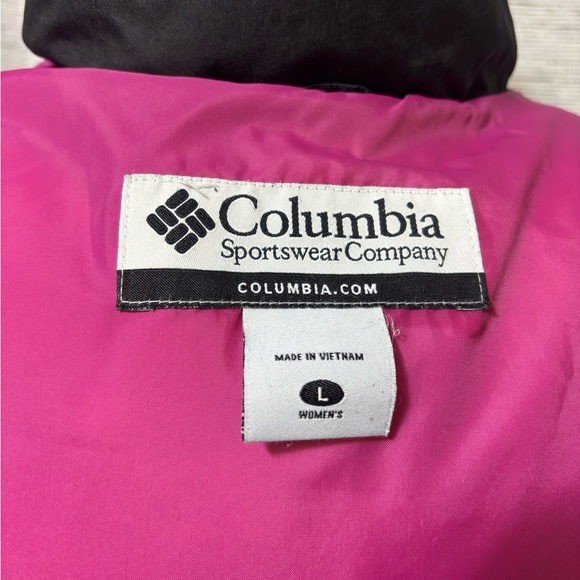 Columbia Pink & Black Down Filled Puffer Vest-Women’s size L - Picture 4 of 6